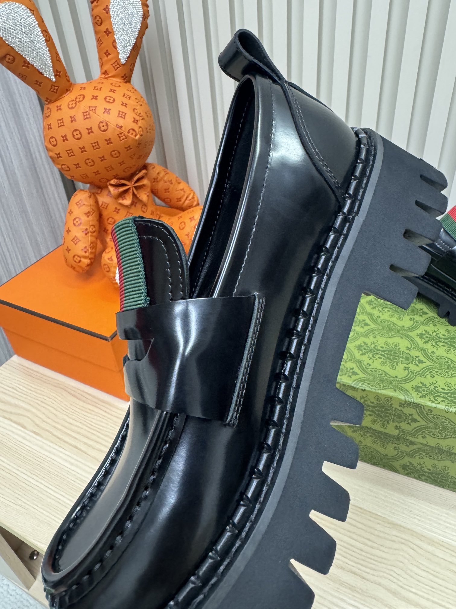 GUCCI&I Women's patent leather lace loafers Women's braided ankle boots