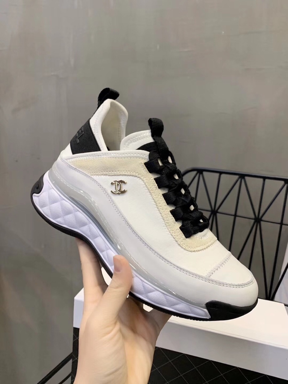 C design  Women Lace Up Wedges Sneakers