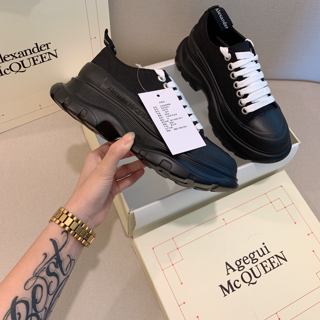 Alexander Mc queen PU thick sole sneakers casual shoes