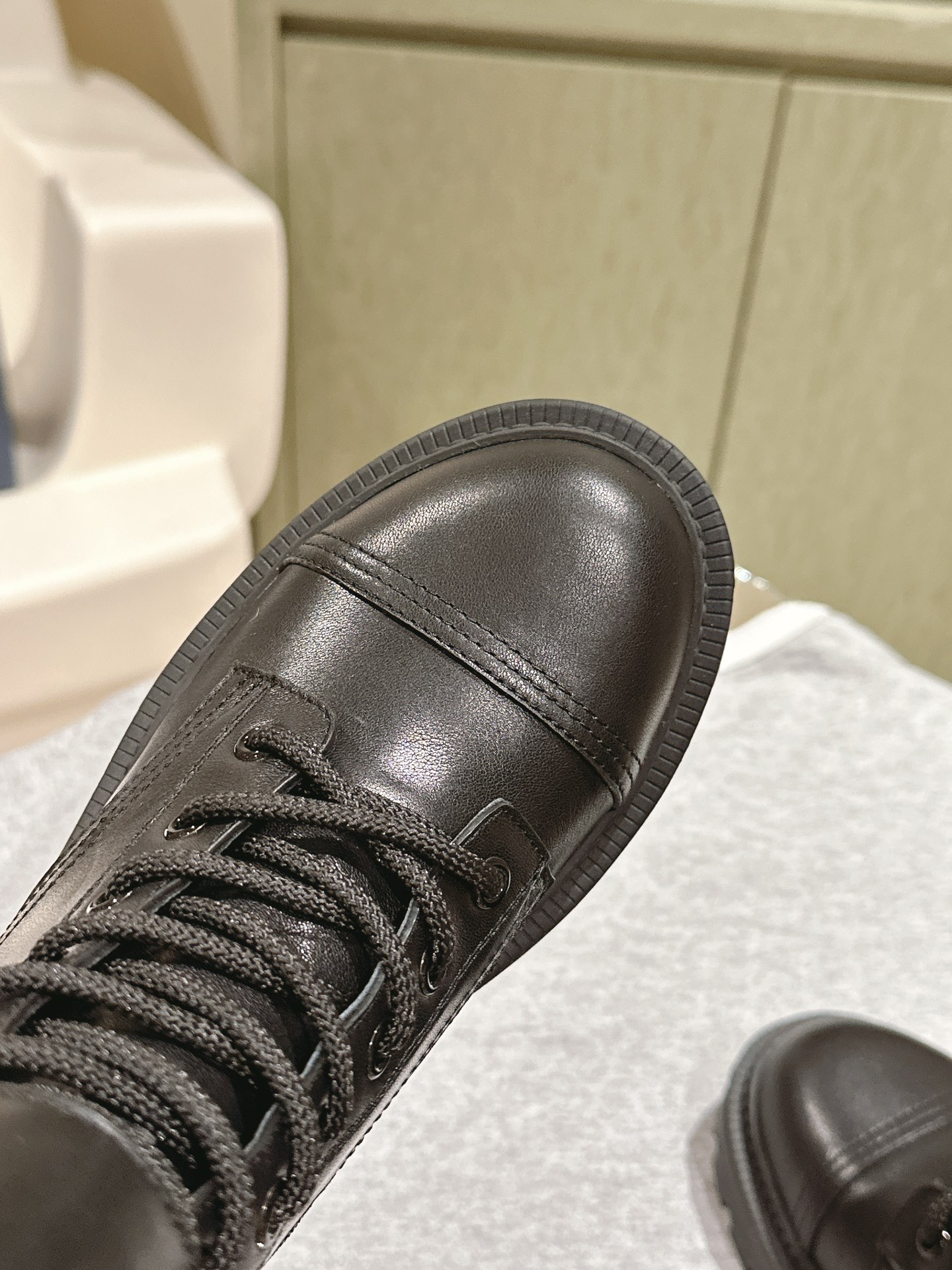 Dior Open Edge Beaded Pearl Buckle Lace-Up Boots