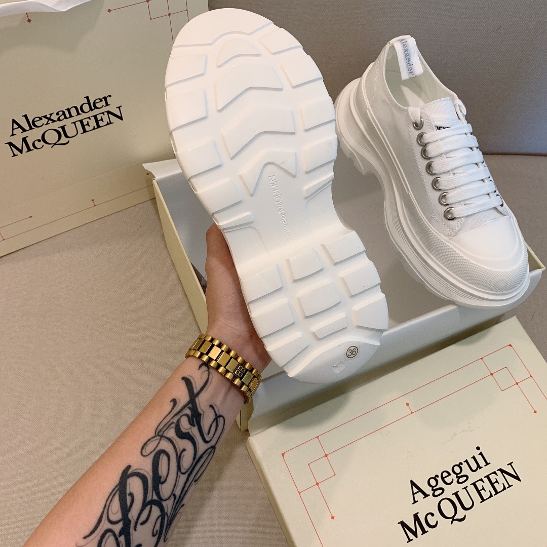 Alexander Mc queen PU thick sole sneakers casual shoes