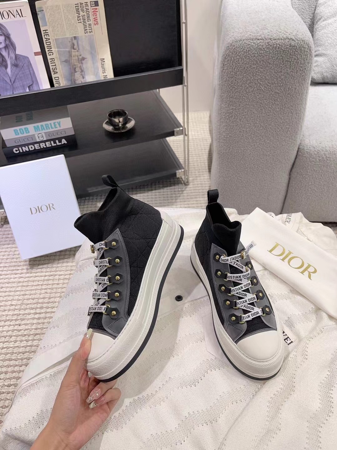 dior cd classic fly knit sneakers
