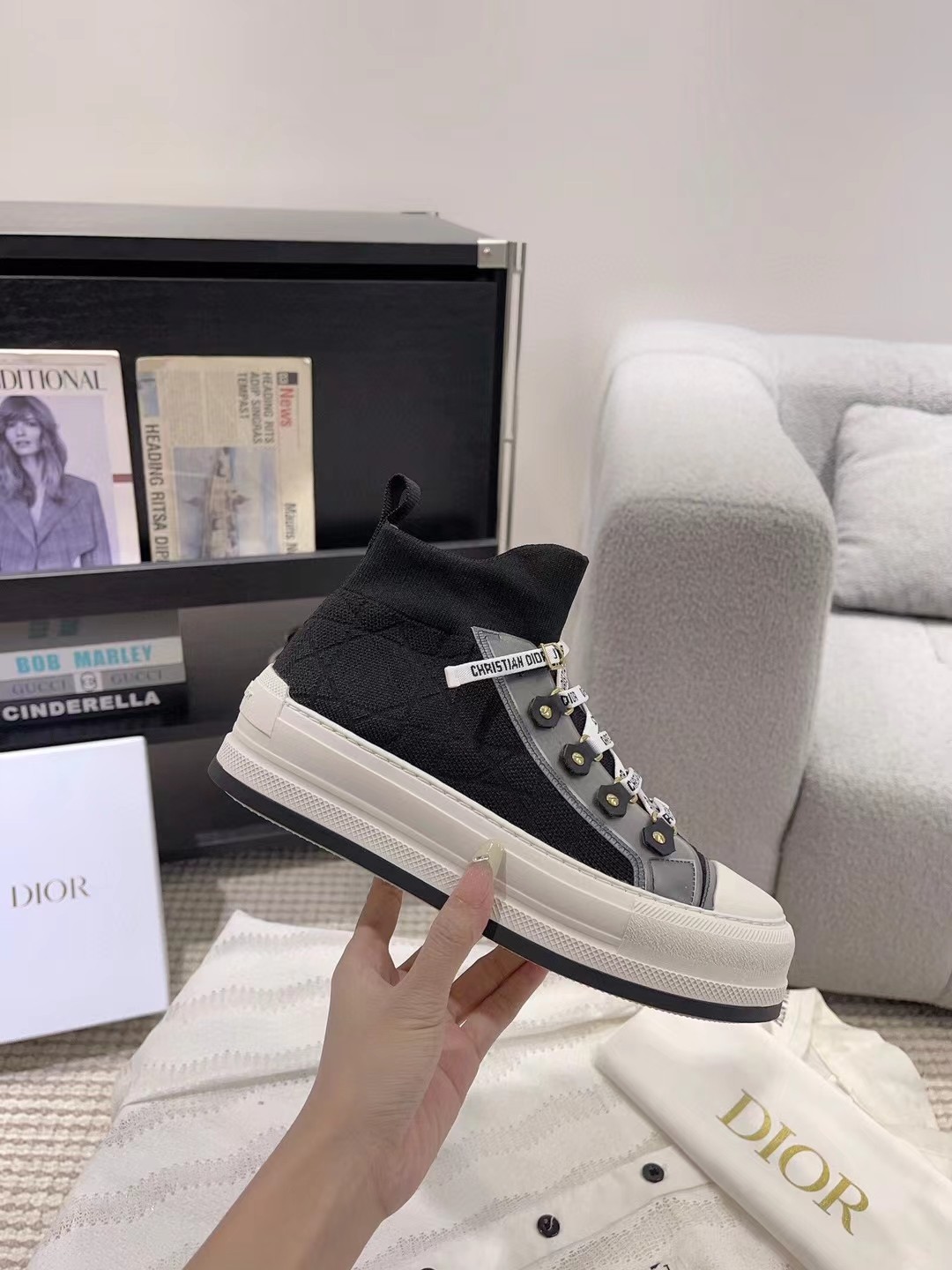 dior cd classic fly knit sneakers