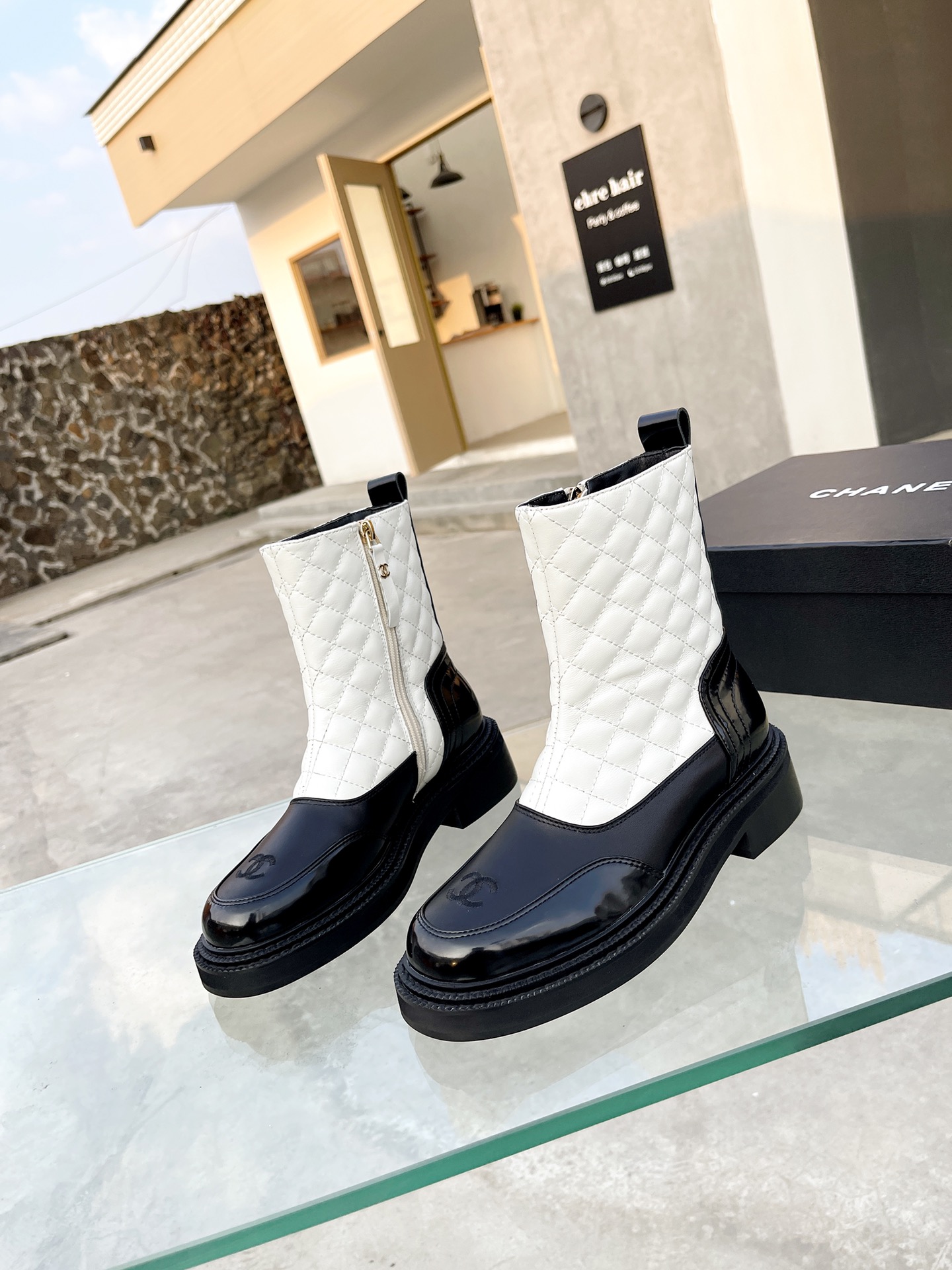 C design  women's color blocking boots 35-41