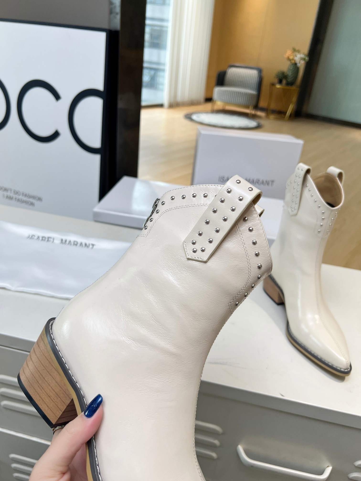 ISABEL MARANT thick heel studded boots