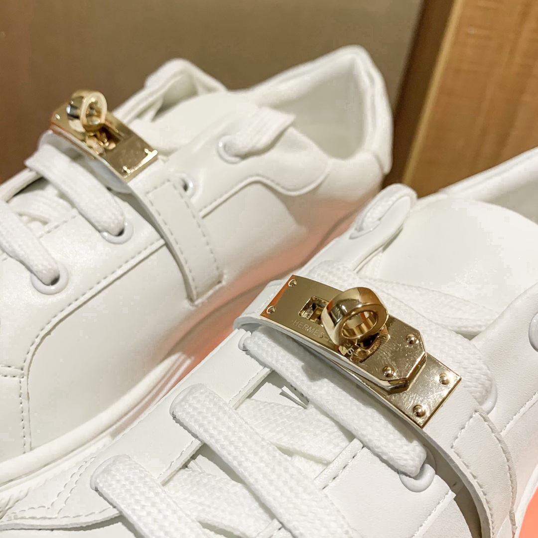 Hermes Women Luxury Lace up Sneakers