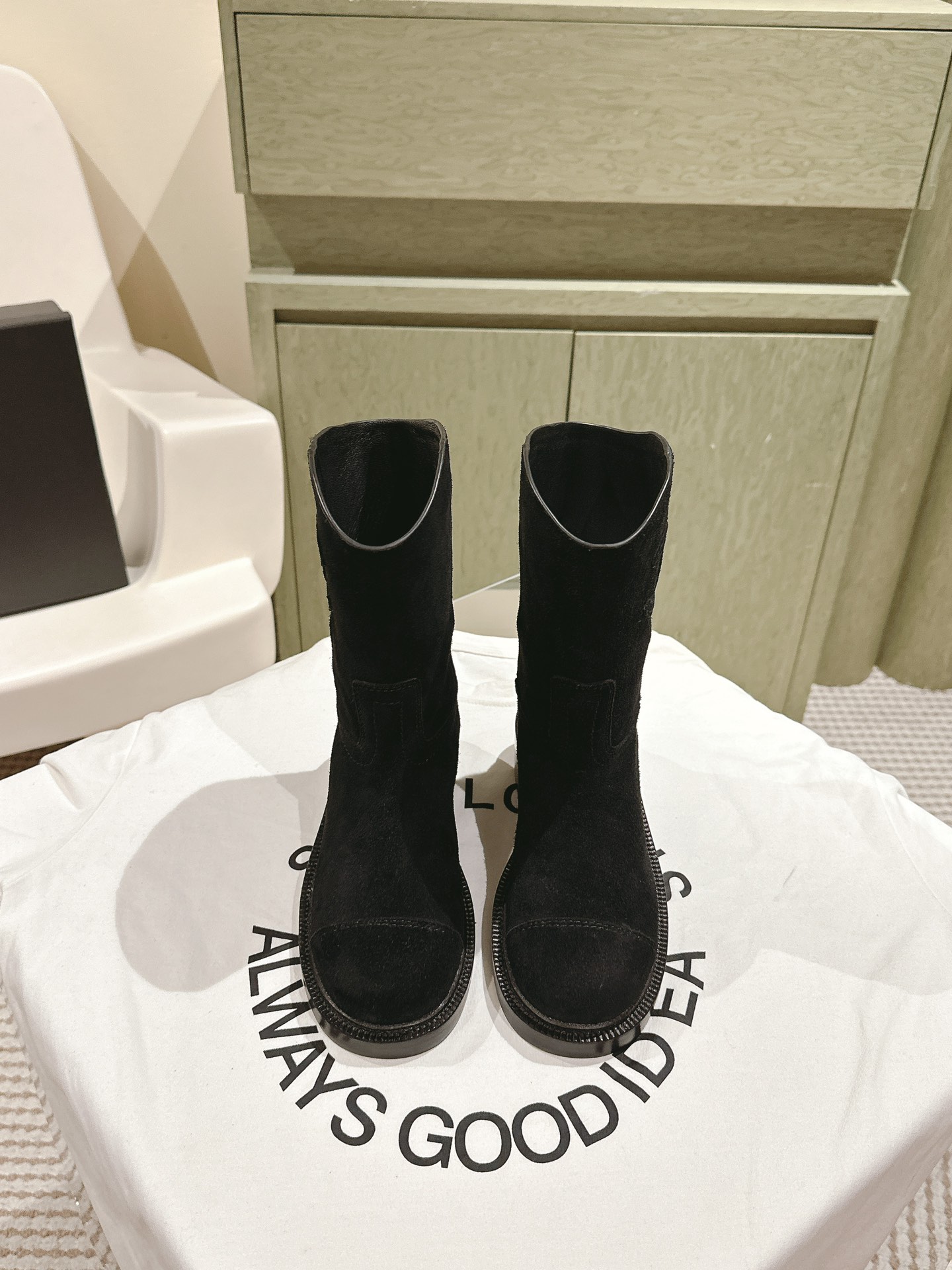 C design  Calfskin Rider Boots for Women