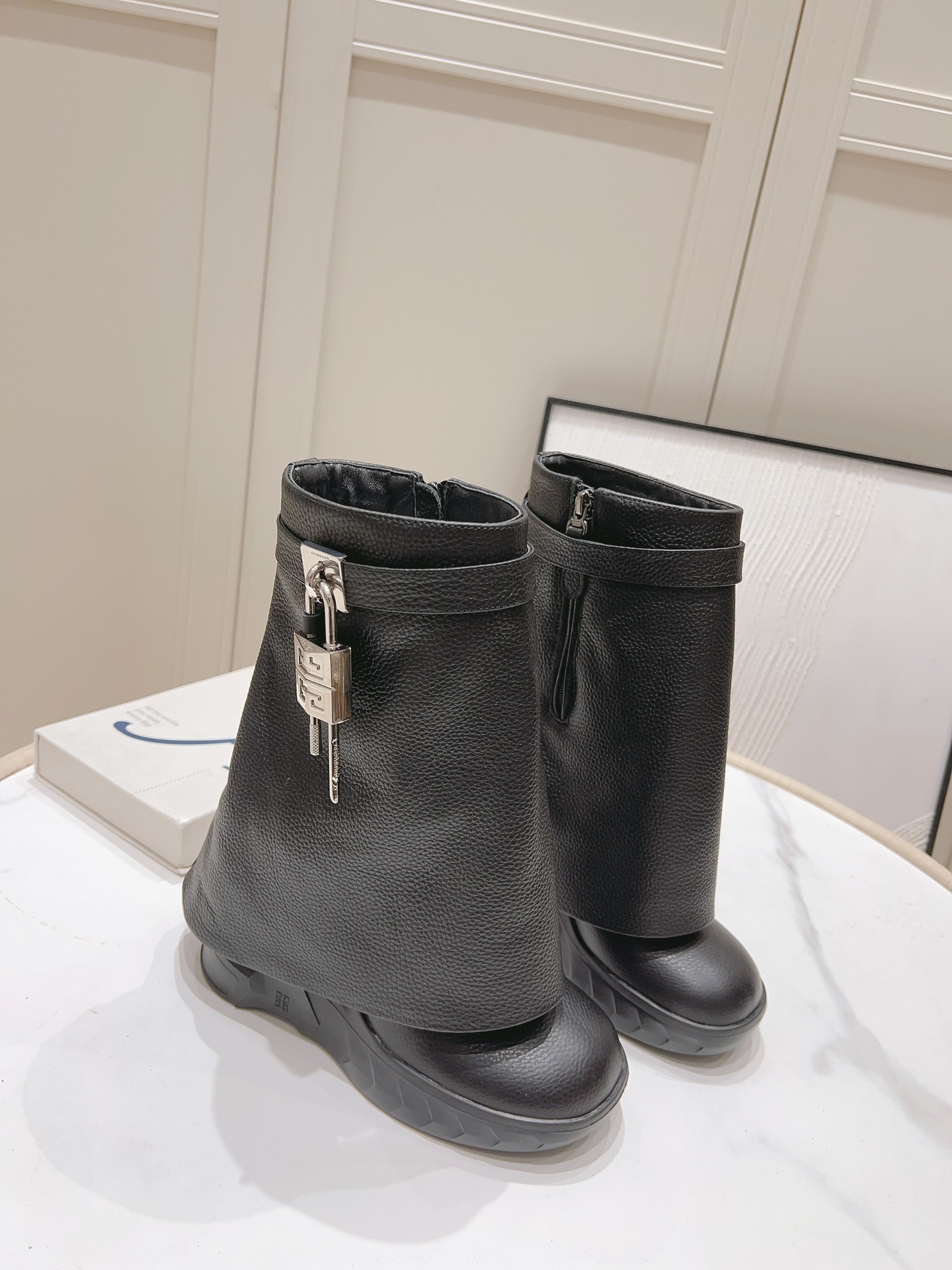 Givenchy classic leather shark boots