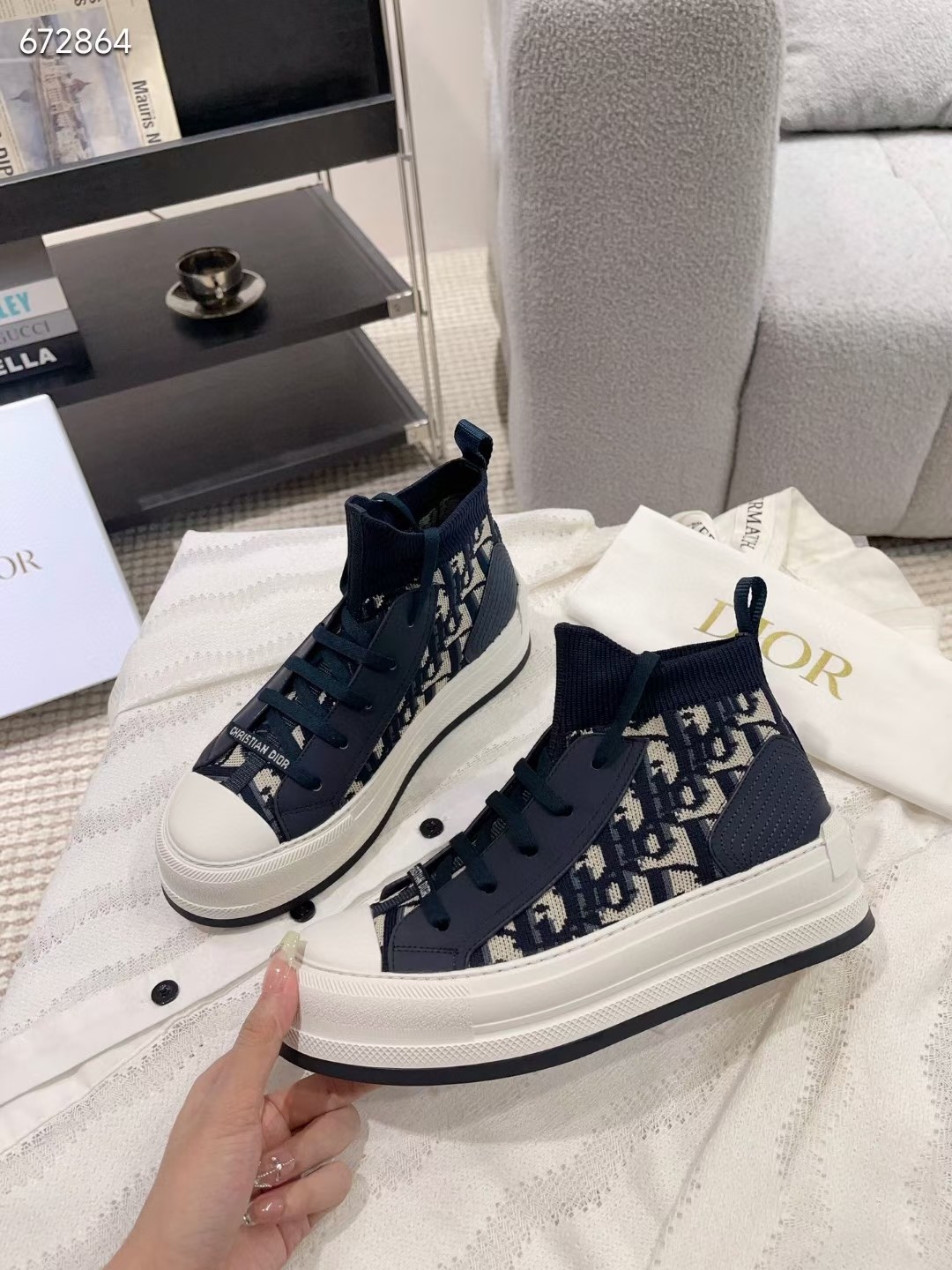 dior cd classic fly knit sneakers
