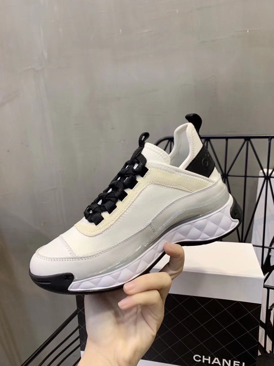 C design  Women Lace Up Wedges Sneakers