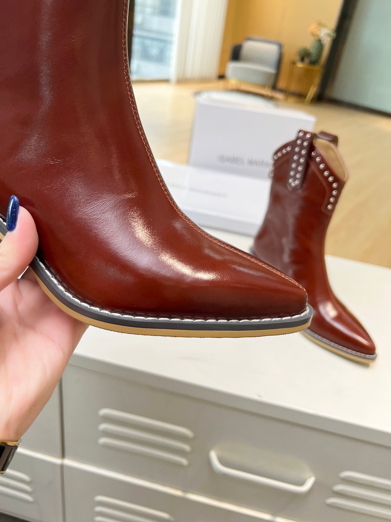 ISABEL MARANT thick heel studded boots