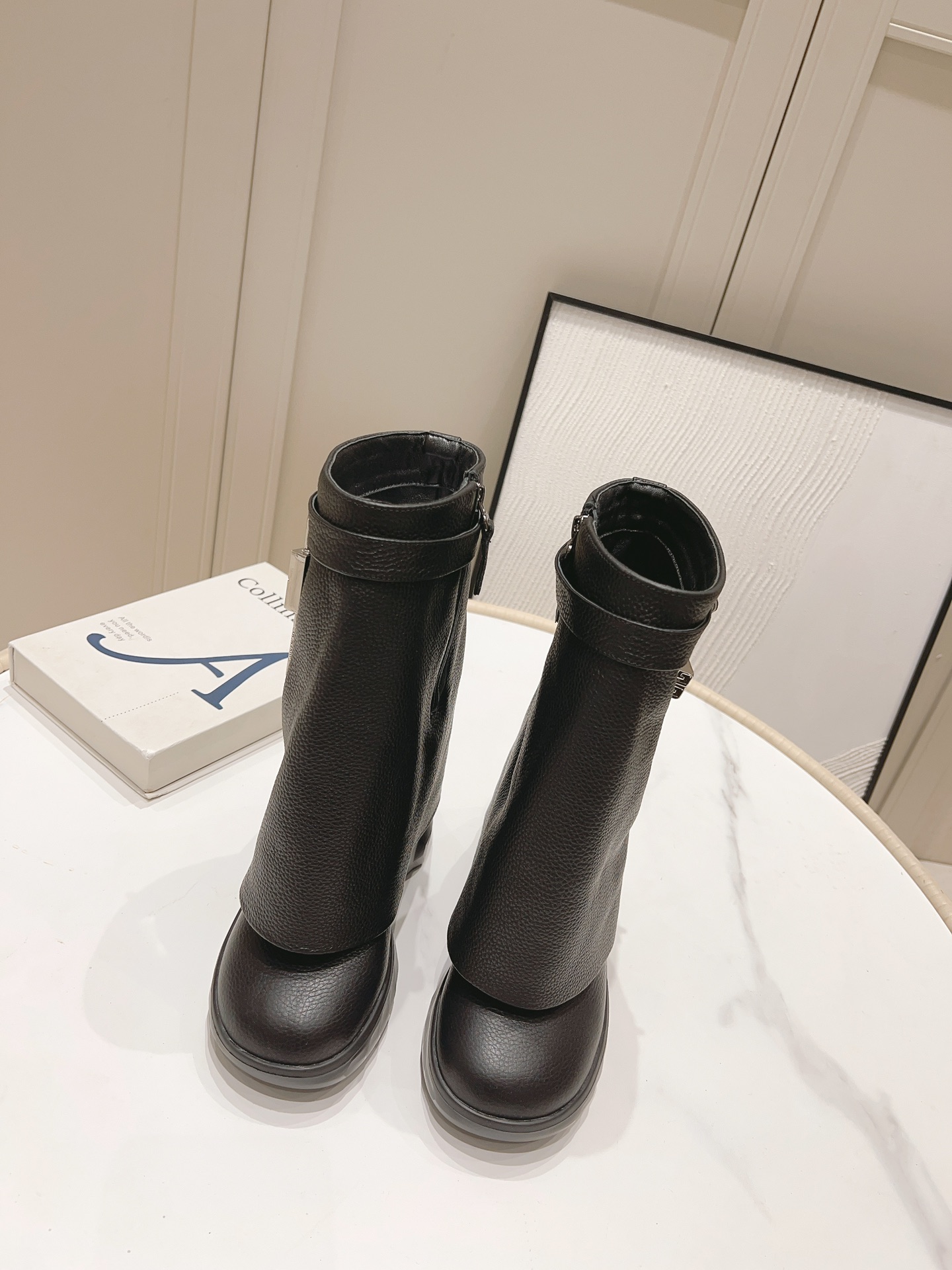 Givenchy classic leather shark boots