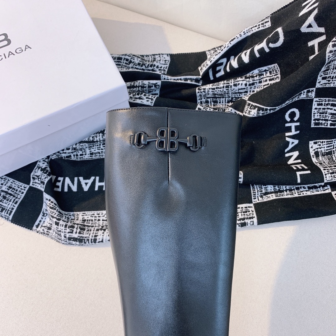 Balenciaga lace-up wool inside knee/ ankle boots