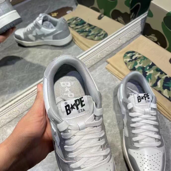 A BATHING APE embroidery Couples Casual Sneakers