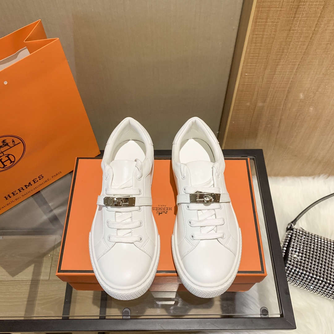Hermes Women Luxury Lace up Sneakers