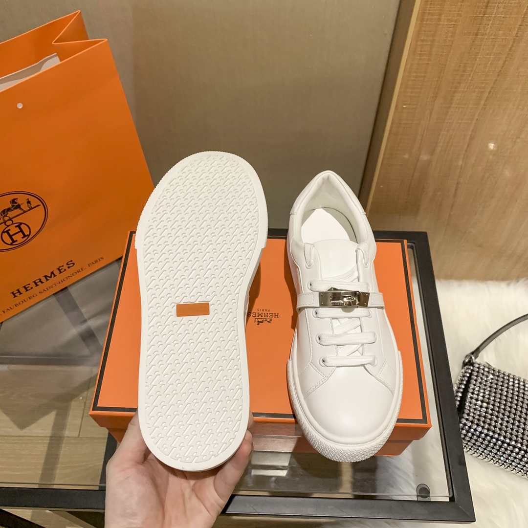 Hermes Women Luxury Lace up Sneakers