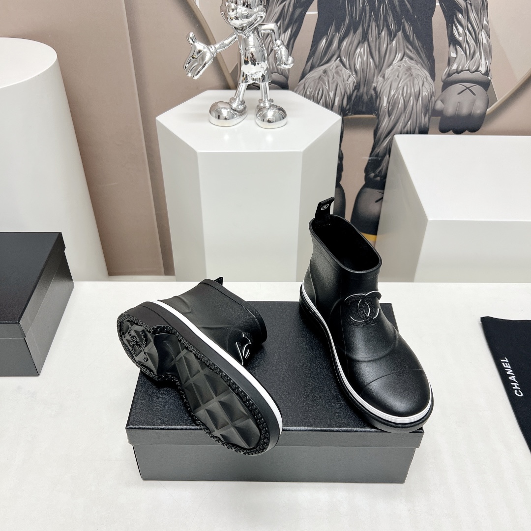 C design  23vs Summer Explosion Rain Boots Series Round Toe Logo Printed Rain Boots