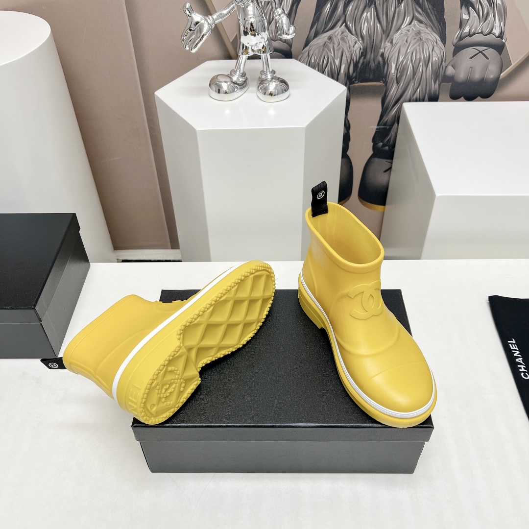 C design  23vs Summer Explosion Rain Boots Series Round Toe Logo Printed Rain Boots