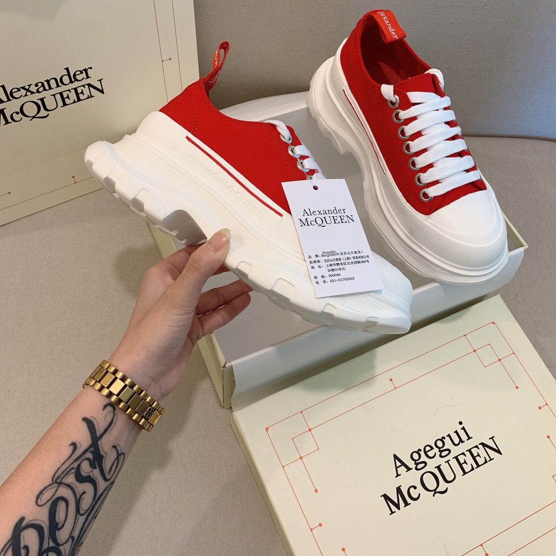 Alexander Mc queen PU thick sole sneakers casual shoes