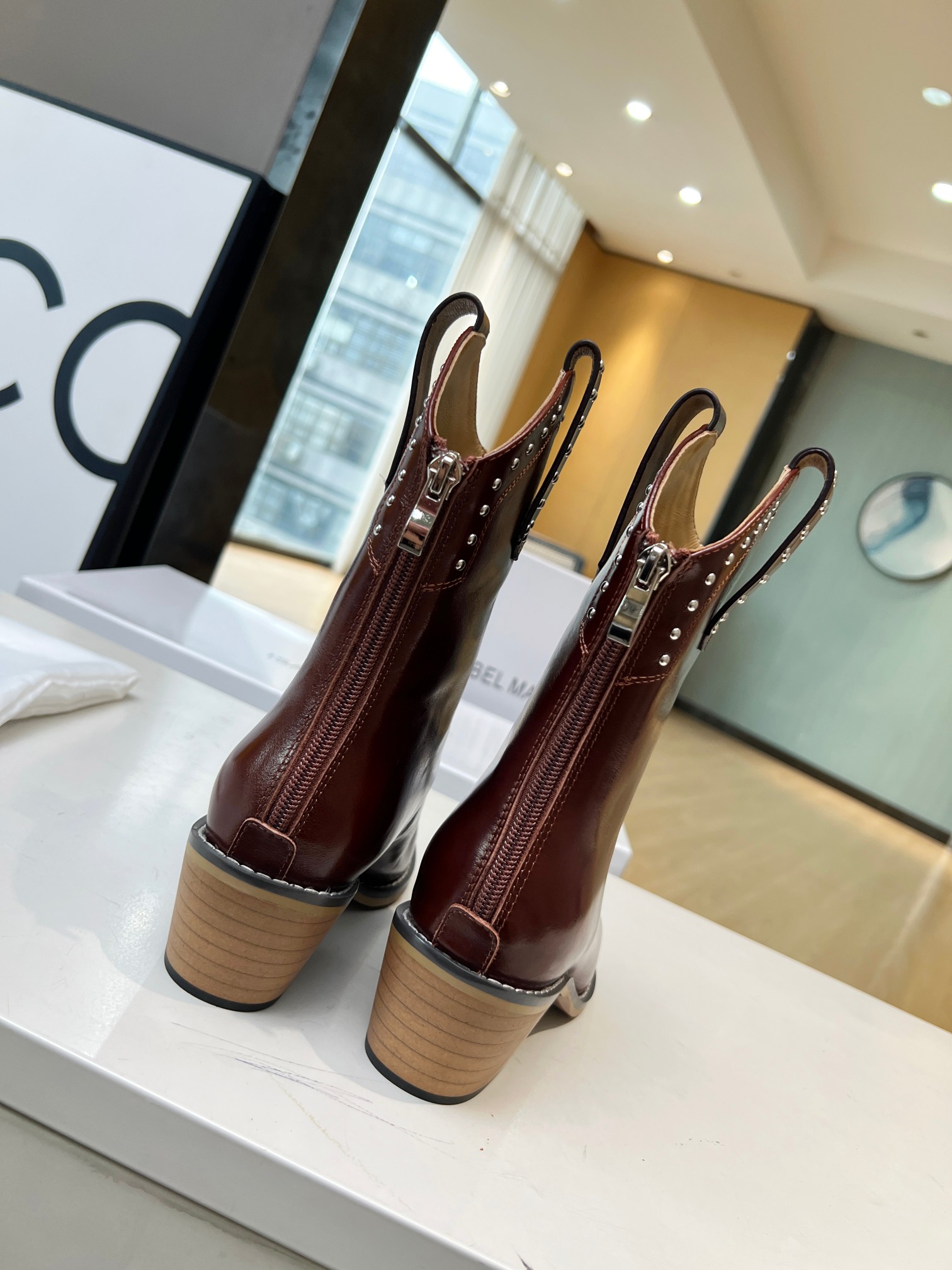 ISABEL MARANT thick heel studded boots