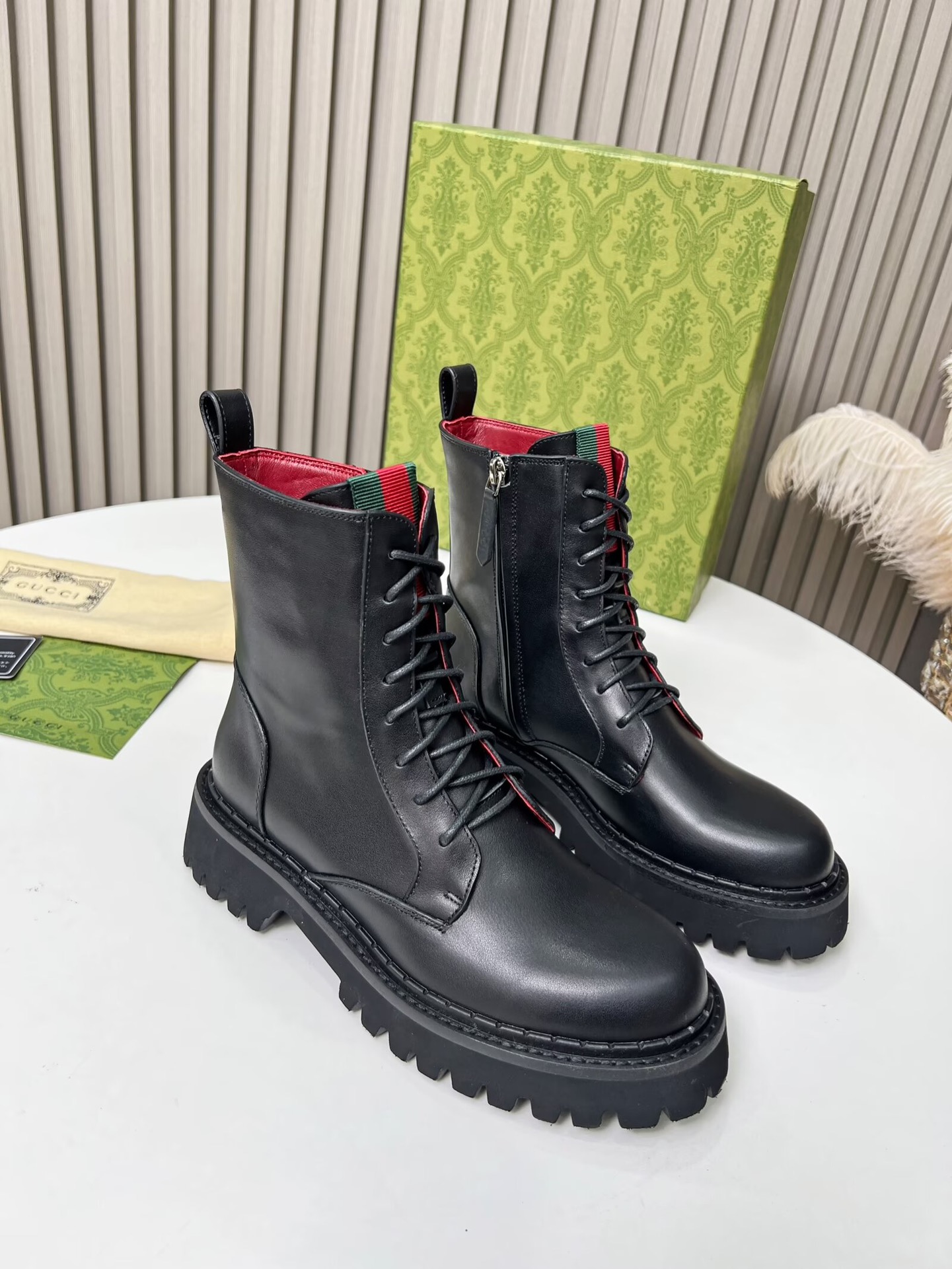 gucci lace up martin boots fashionable short boots