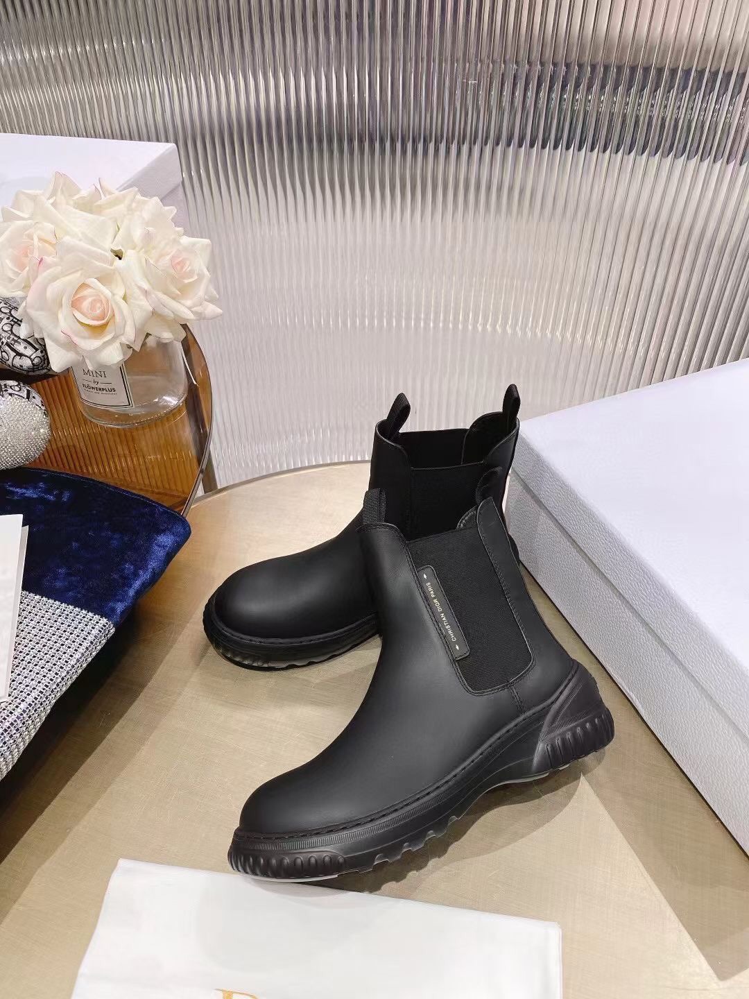 DIOR TRIAL Dior new ankle boots Martin boots thick biker boots