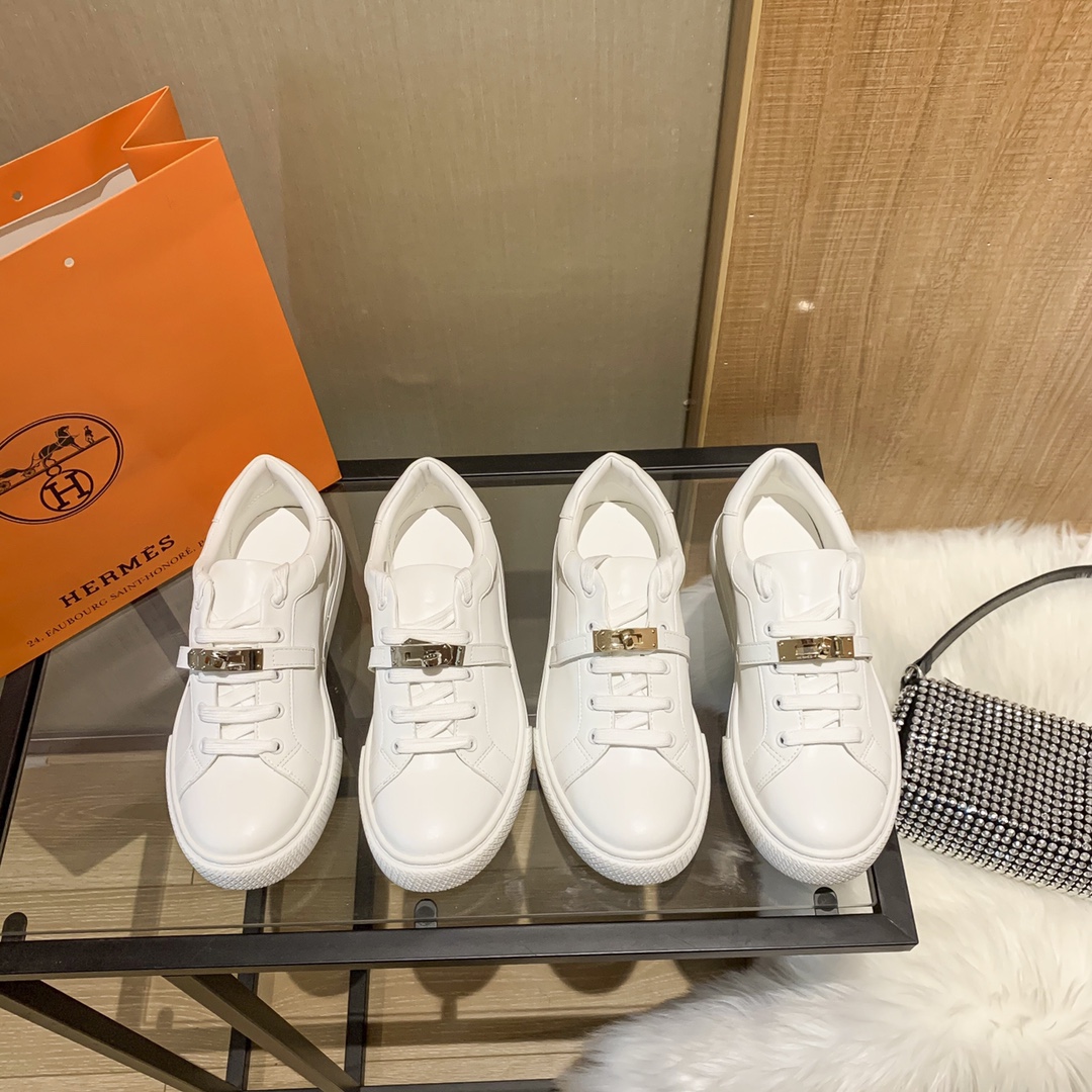 Hermes Women Luxury Lace up Sneakers