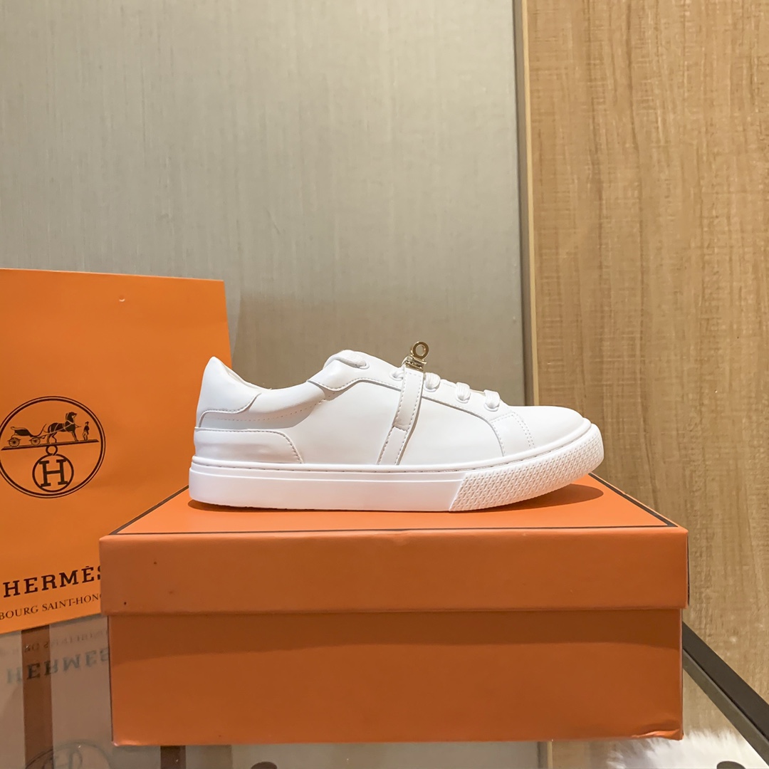 Hermes Women Luxury Lace up Sneakers