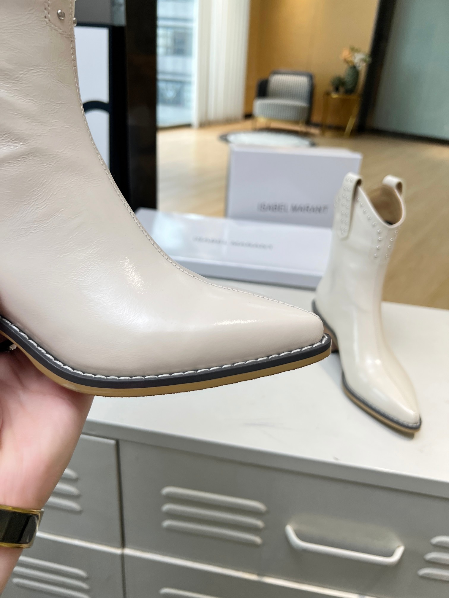 ISABEL MARANT thick heel studded boots