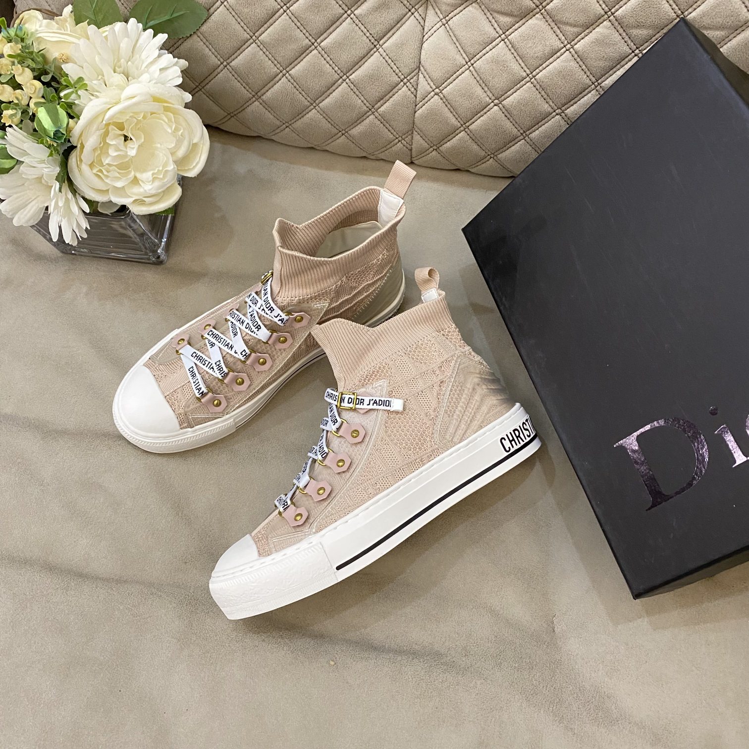 DIOR Women Casual Lace up Scok Boots