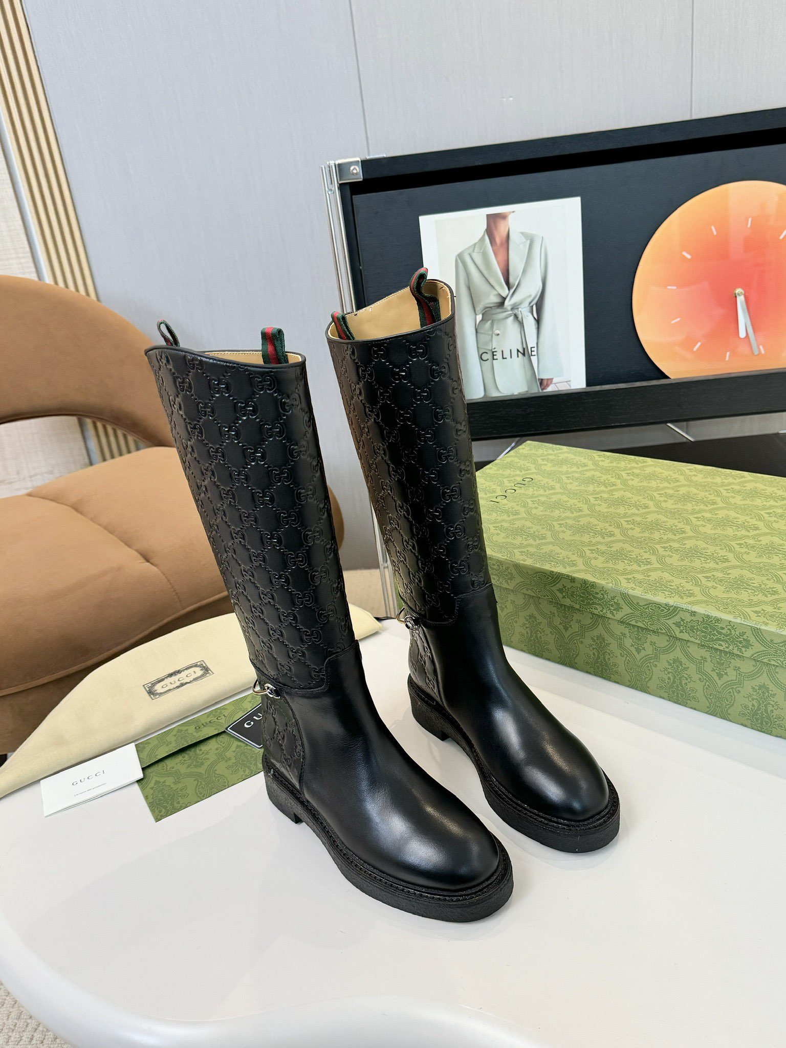 G design Monogram boots knight boots high quality