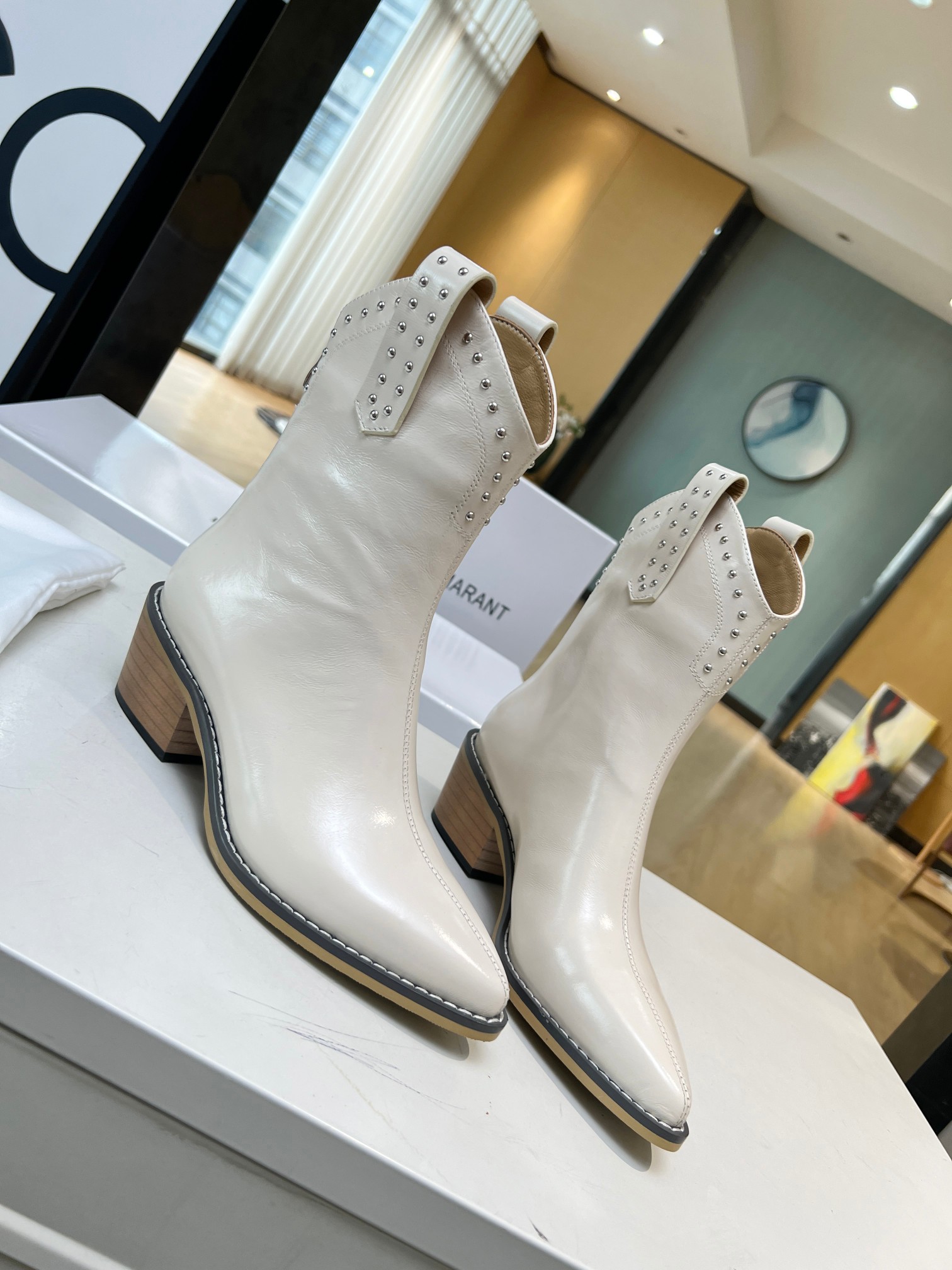 ISABEL MARANT thick heel studded boots