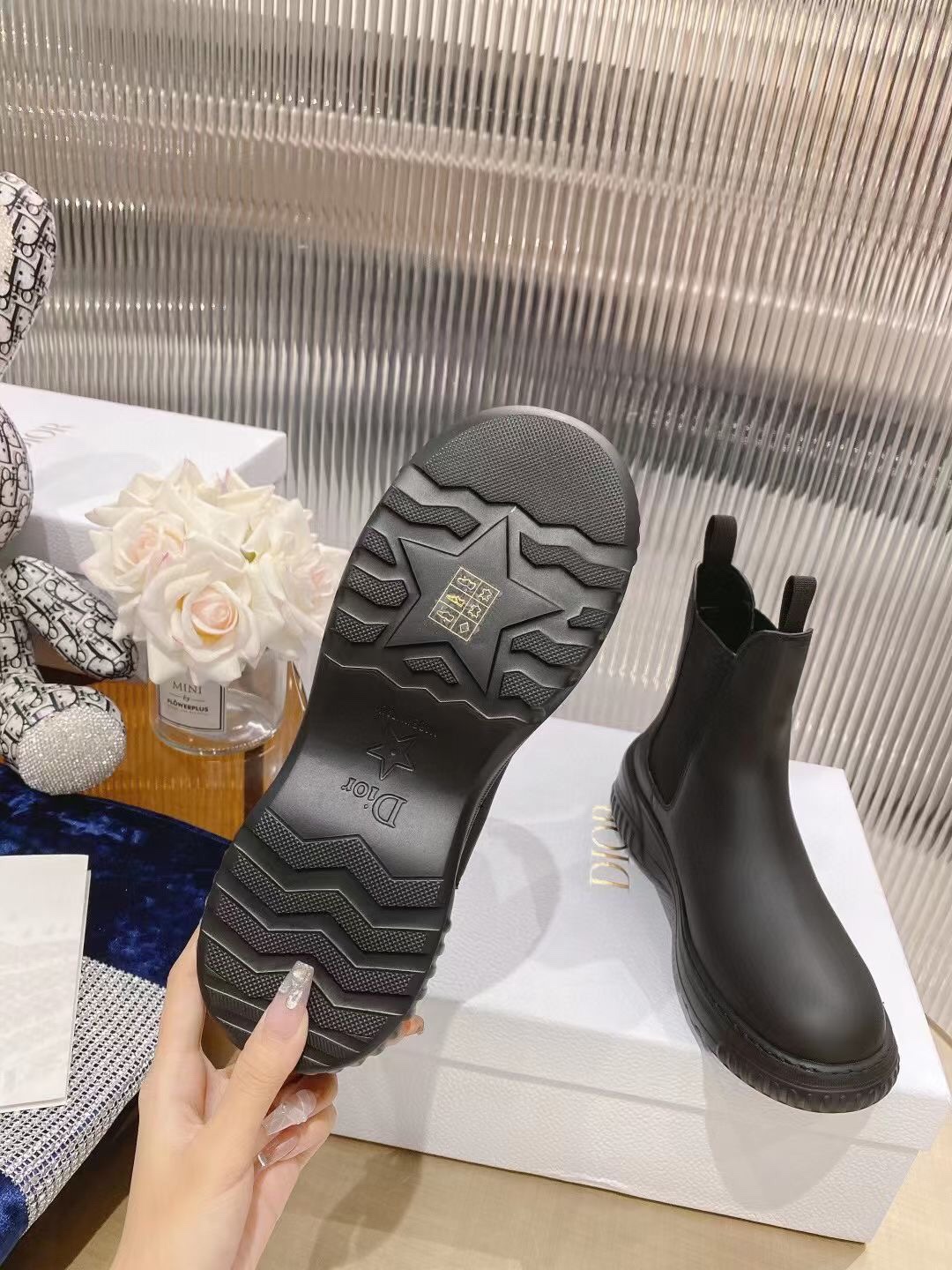 DIOR TRIAL Dior new ankle boots Martin boots thick biker boots