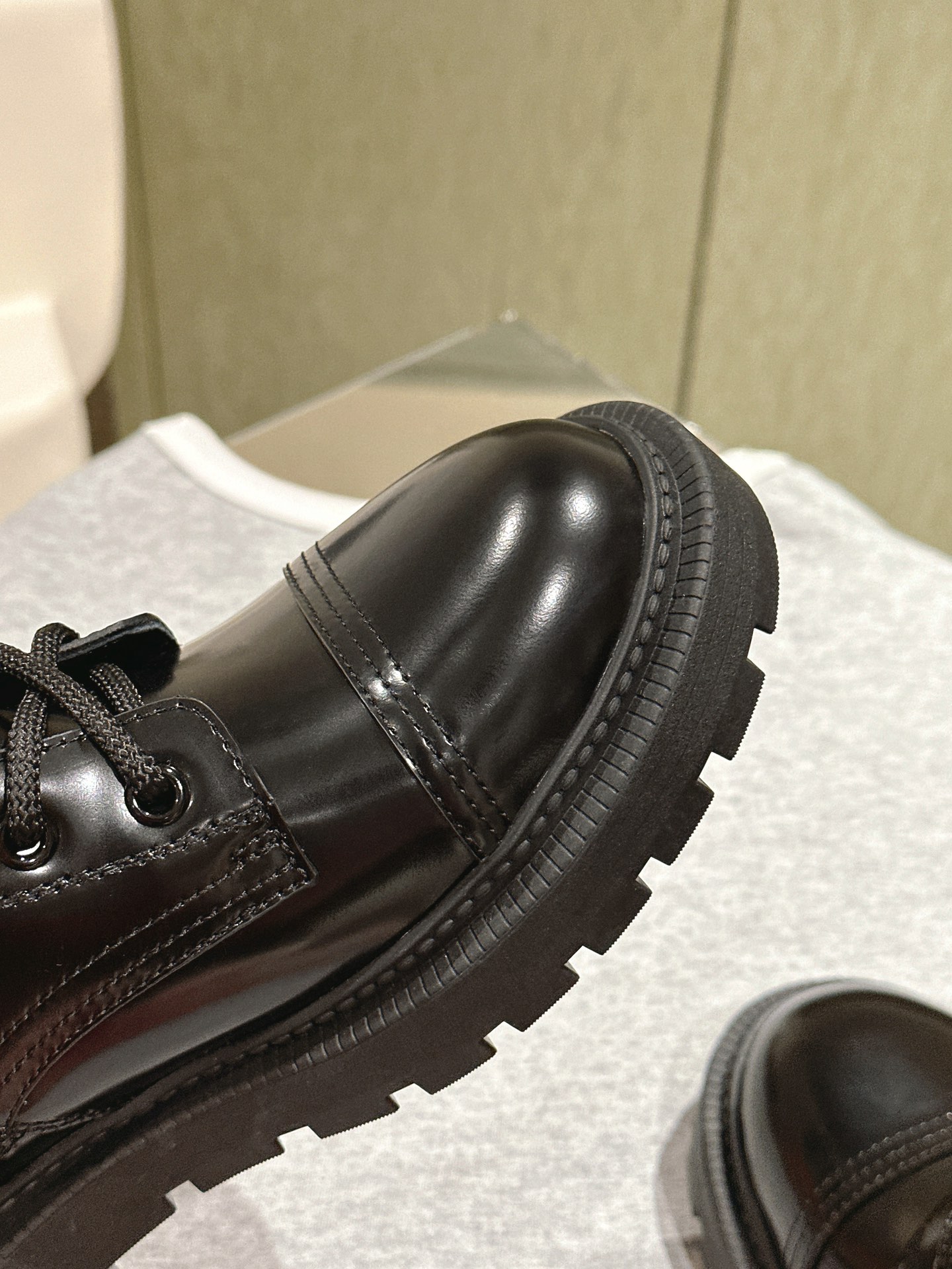 Dior Open Edge Beaded Pearl Buckle Lace-Up Boots