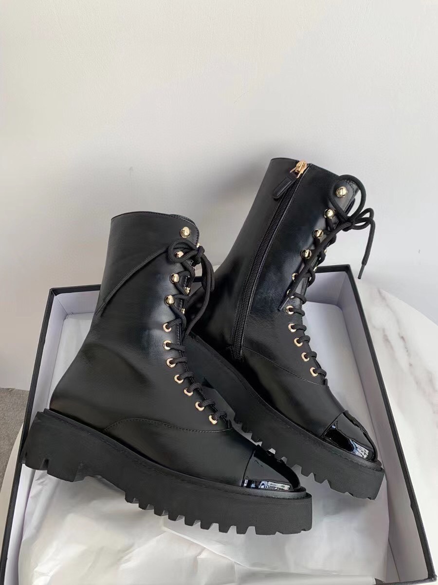 C design motorcycle boots lace-up Martin boots short boots