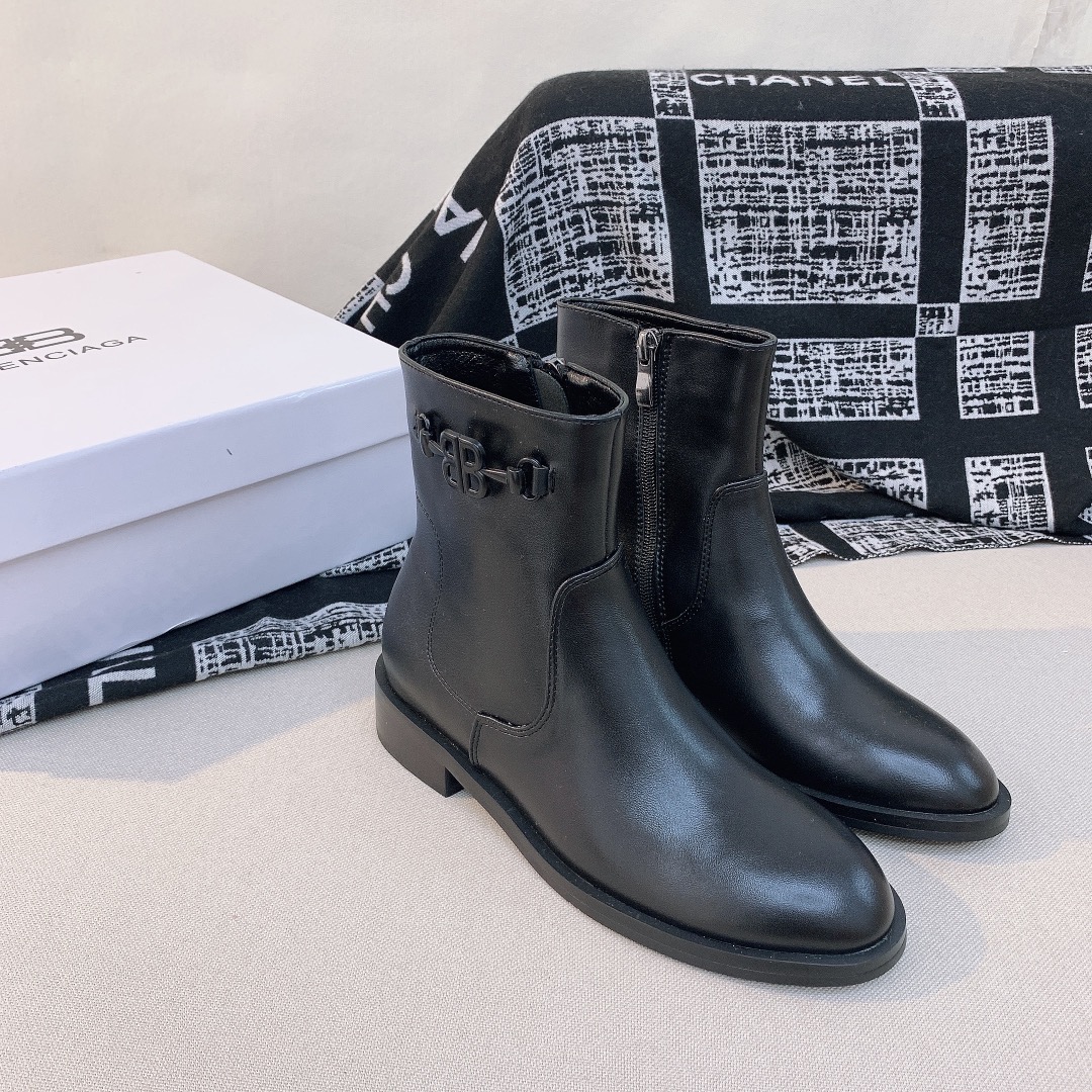 Balenciaga lace-up wool inside knee/ ankle boots