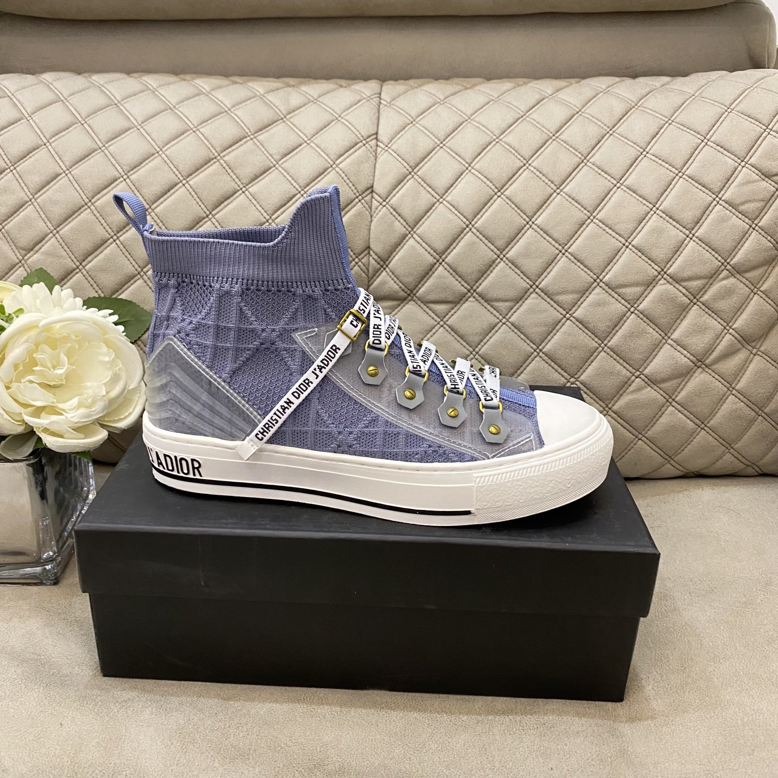 DIOR Women Casual Lace up Scok Boots