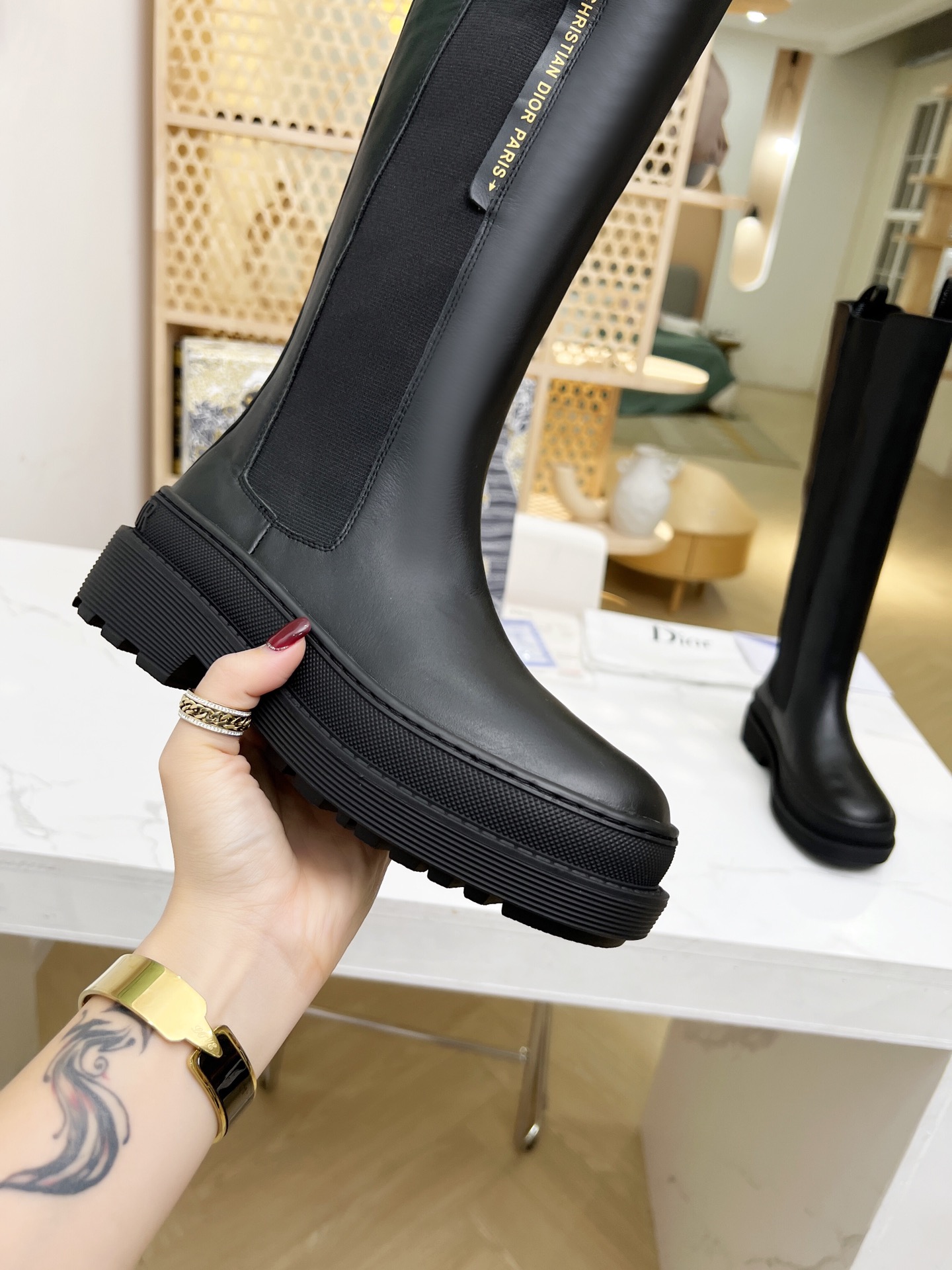 Dior's New Product Trials Chelsea High Boots