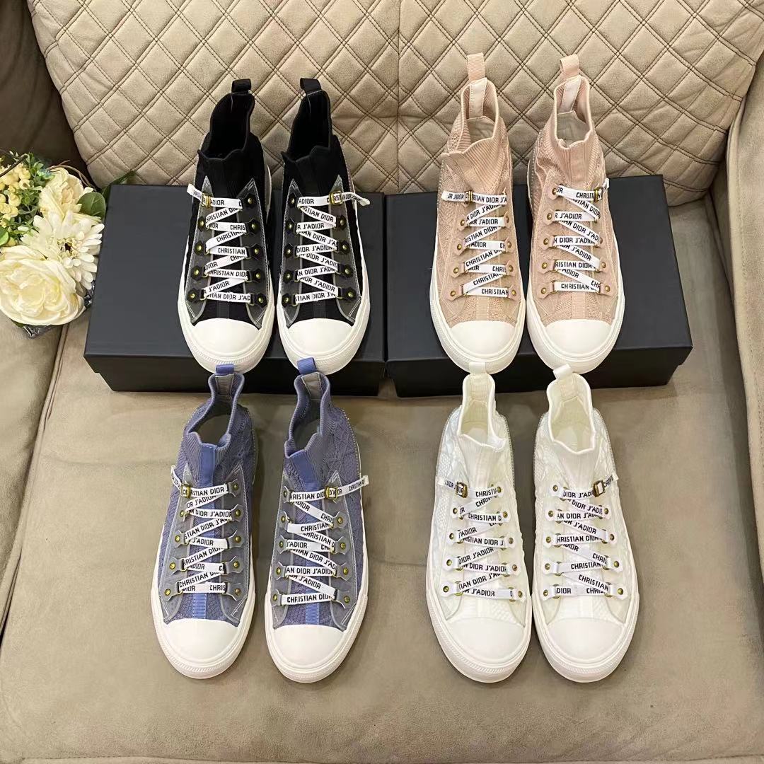 DIOR Women Casual Lace up Scok Boots