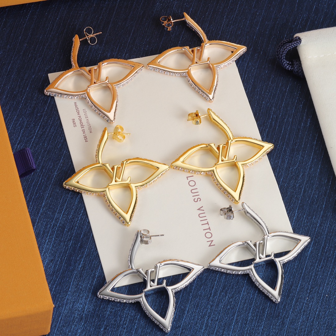 L three color earrings