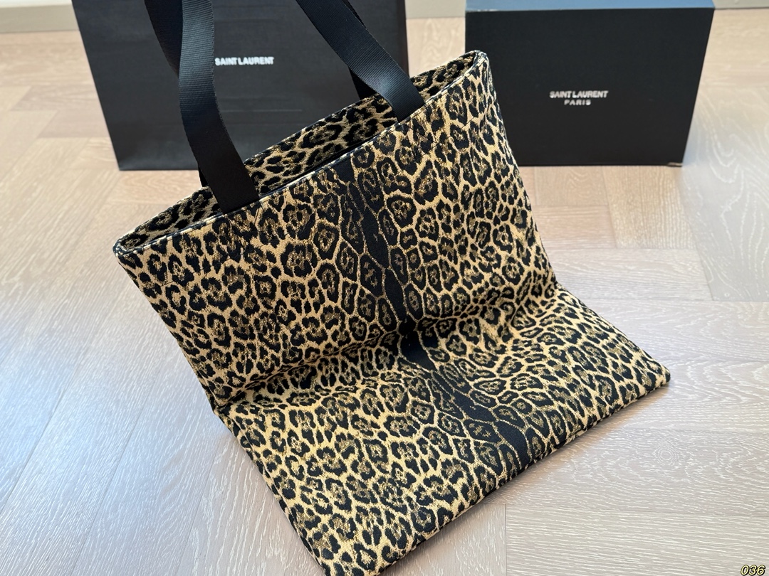 Y leopard print tote bag