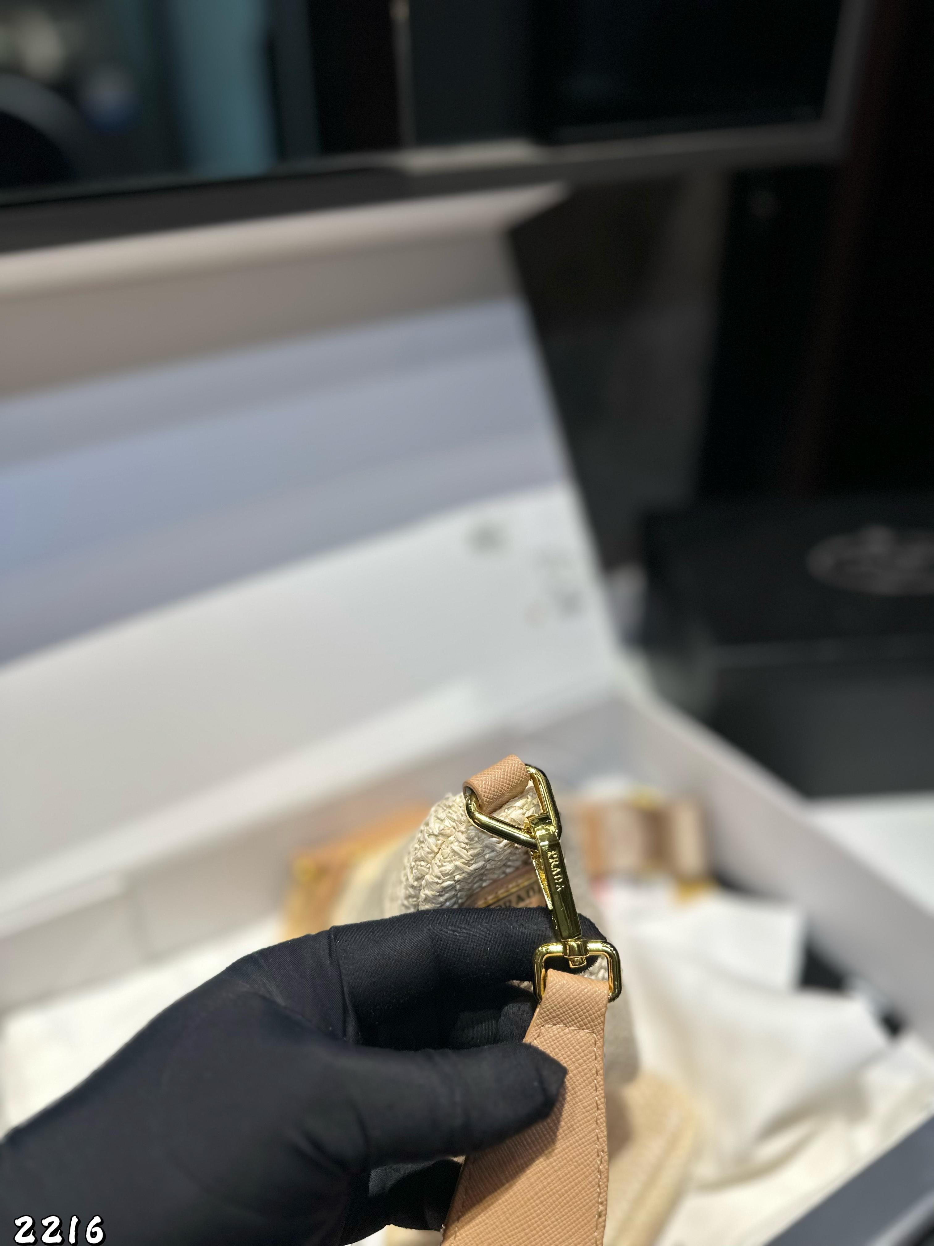 P design new woven triangle bag