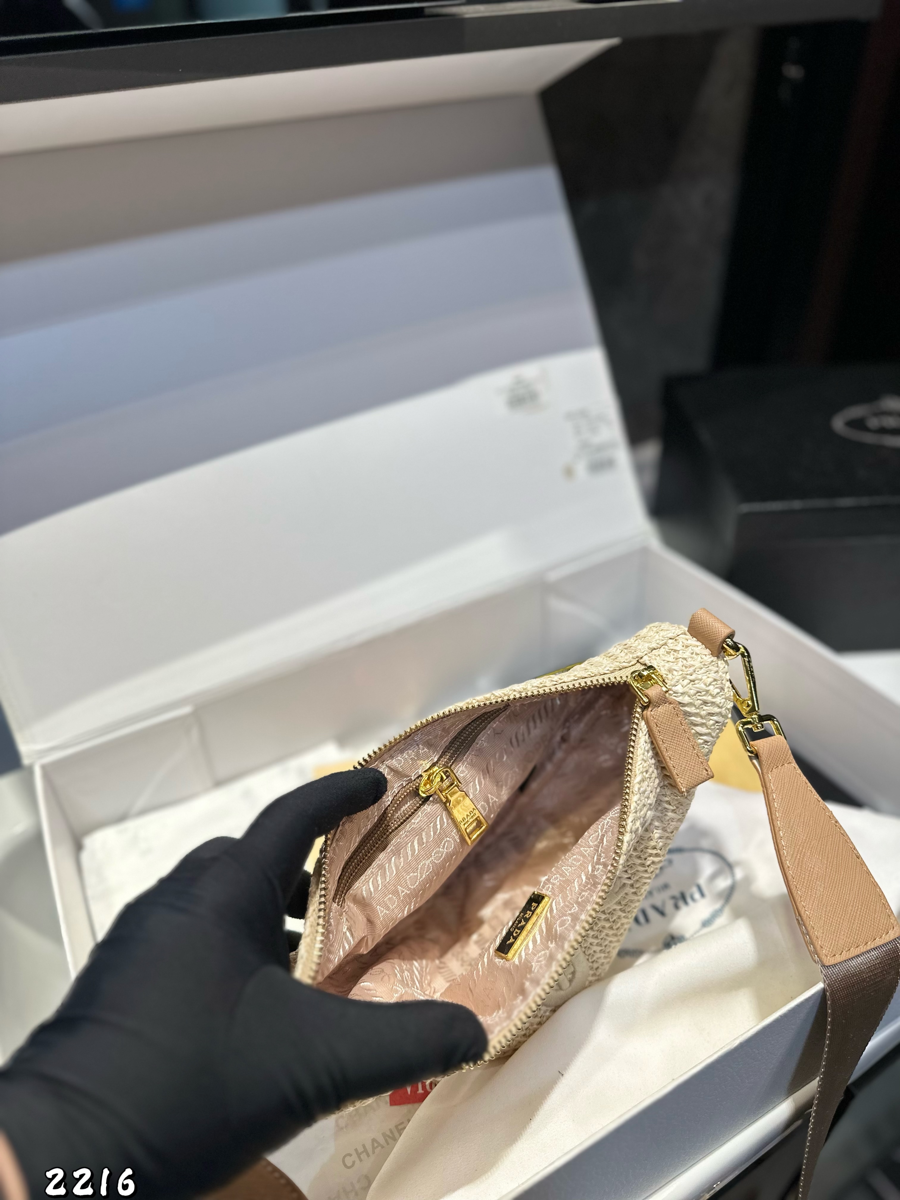 P design new woven triangle bag