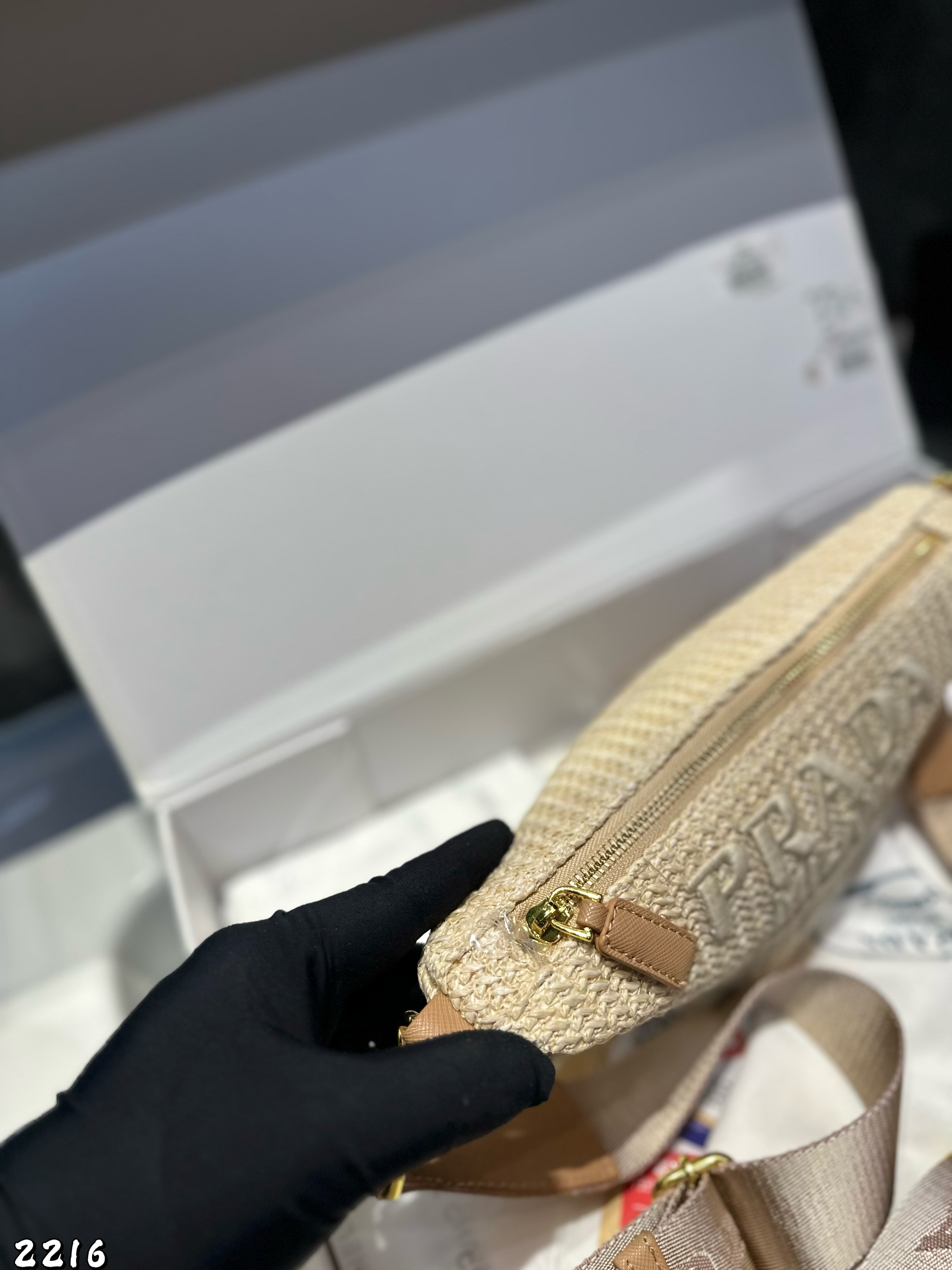 P design new woven triangle bag