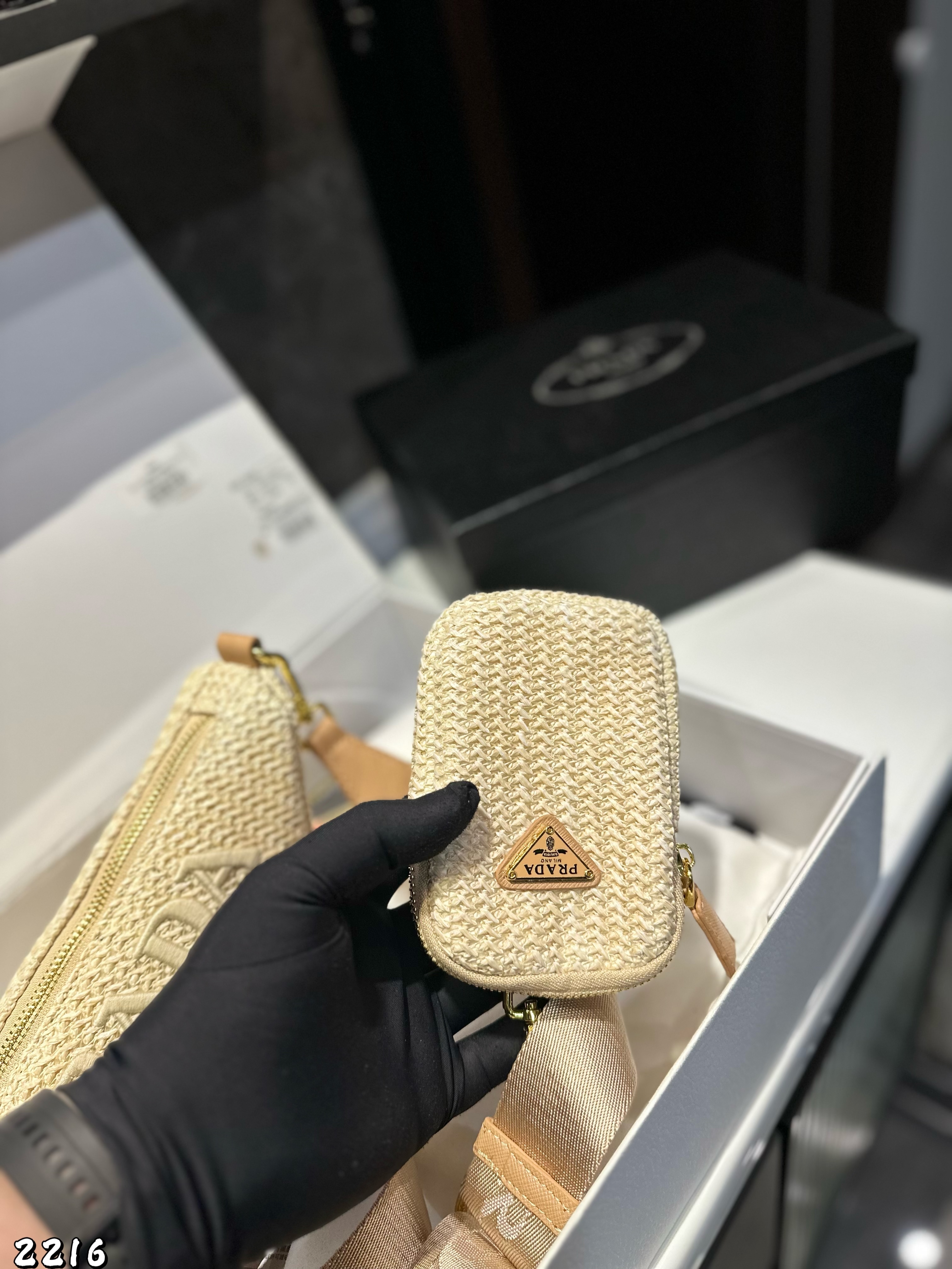 P design new woven triangle bag