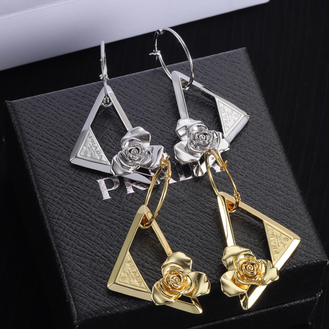 P triangle earrings