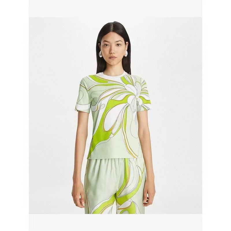 T fashion high-end women's printed round neck short sleeved T-shirt
