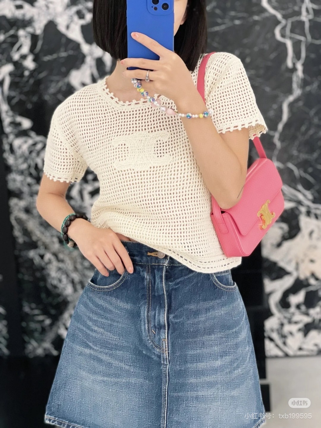 C Fashion and Leisure High end Women's Wear Hollow Round Neck Short Sleeve