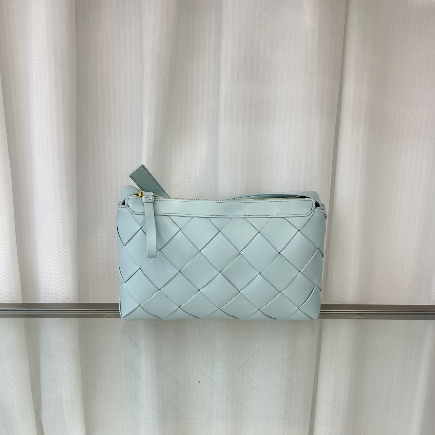 B Design New Plain Diamond Check Woven Crossbody Bag