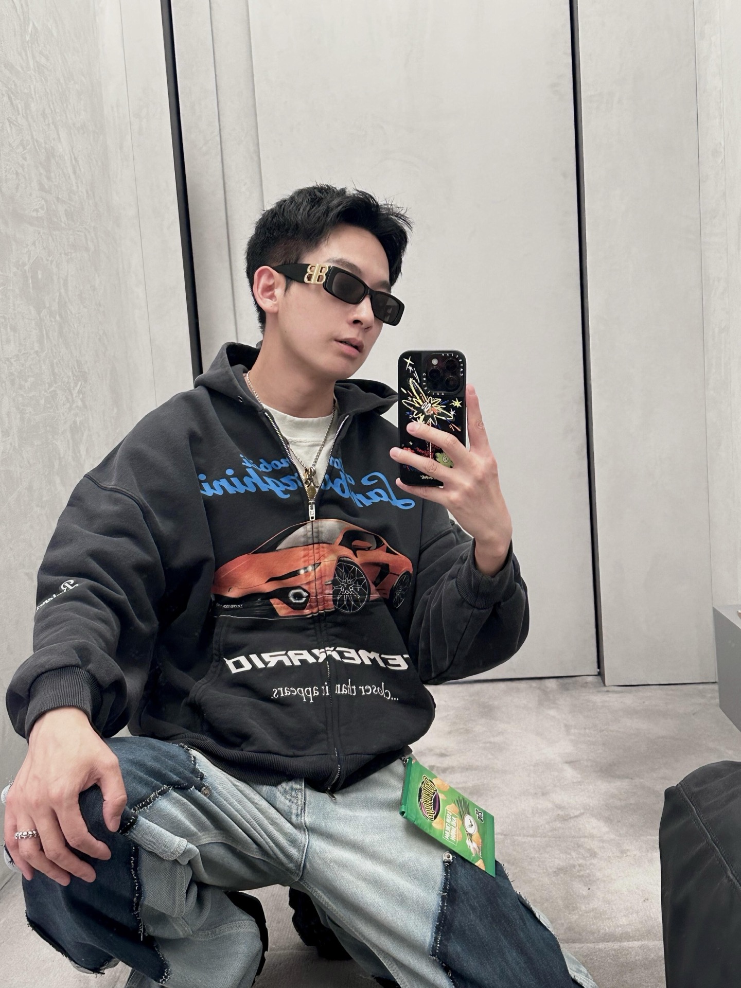 B design potato chip bag clutch accessories key ring pendant